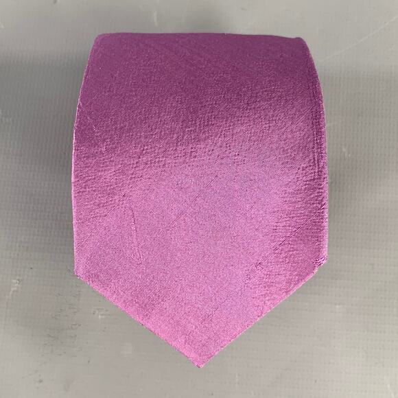 DANIELE ALESSANDRINI Purple Lilac Textured Silk Tie - Picture 1 of 4
